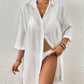 V-Neck Button-Down Beach Bikini Cover Up for Women
