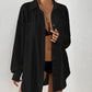 V-Neck Long Sleeve White Beach Cover-Up Shirt