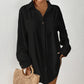 V-Neck Long Sleeve White Beach Cover-Up Shirt
