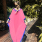 Embroidered V-Neck Chiffon Plus Size Kaftan Cover-Up
