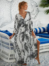 Plus Size Zebra Print Beach Caftan Dress