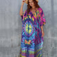 V-Neck Ethnic Print Plus Size Kaftan for Women Beach Cover Up