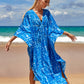 Plus Size Zebra Print Beach Caftan Dress