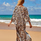 Plus Size Zebra Print Beach Caftan Dress
