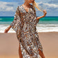 Plus Size Zebra Print Beach Caftan Dress