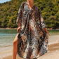 Plus Size Zebra Print Beach Caftan Dress