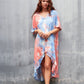 Loose Tie-Dye V-Neck Beach Kaftans for Women