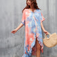 Loose Tie-Dye V-Neck Beach Kaftans for Women