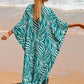Plus Size Zebra Print Beach Caftan Dress