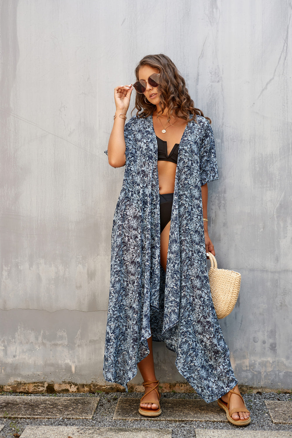 2 Pezzi Pareo Spiaggia Donna - Chiffon Bianco E Nero | Copricostume Sexy E Versatile - Foto 2