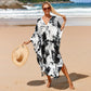 Plus Size Zebra Print Beach Caftan Dress
