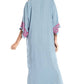 Embroidered V-Neck Beach Kaftan Short Sleeve Swimsuit Cover Up