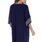Embroidered V-Neck Beach Kaftan Short Sleeve Swimsuit Cover Up
