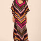 V-Neck Print Beach Caftan for Women with Side Split