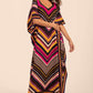 V-Neck Print Beach Caftan for Women with Side Split