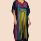 V-Neck Print Beach Caftan for Women with Side Split