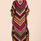 V-Neck Print Beach Caftan for Women with Side Split