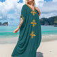 V Neck Beach Kaftan: Sexy Short Sleeve Swimsuit Cover Up