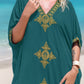 V Neck Beach Kaftan: Sexy Short Sleeve Swimsuit Cover Up