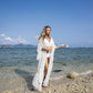 Women's Rose Dot Print Swimsuit Cover Up Kimono with Belt
