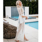 Long Sleeve Lace-Up Beach Kimono Cardigan: Women's Swimwear Cover Up