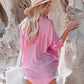 Pink Button Down Swimsuit Cover Up - Women's Beachwear