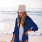 Women's Long Sleeve Button-Down Beach Shirt Cover Up
