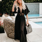 Short Sleeve Lace-Up Kimono Cardigans Women's Beach Cover Up