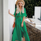 Short Sleeve Lace-Up Kimono Cardigans Women's Beach Cover Up