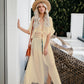 Short Sleeve Lace-Up Kimono Cardigans Women's Beach Cover Up