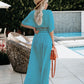 Short Sleeve Lace-Up Kimono Cardigans Women's Beach Cover Up