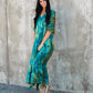 Plus Size Stripe Print V-Neck Beach Kaftan Cover-Up