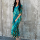 Plus Size Stripe Print V-Neck Beach Kaftan Cover-Up