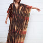 Plus Size Stripe Print V-Neck Beach Kaftan Cover-Up