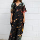 Plus Size Stripe Print V-Neck Beach Kaftan Cover-Up
