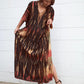 Plus Size Stripe Print V-Neck Beach Kaftan Cover-Up