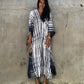 Plus Size Stripe Print V-Neck Beach Kaftan Cover-Up
