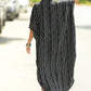 Plus Size Striped Print Beach Kaftan Dress - Button-Up Cover Up