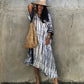 Plus Size Stripe Print V-Neck Beach Kaftan Cover-Up