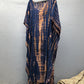 Plus Size Stripe Print V-Neck Beach Kaftan Cover-Up