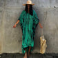 Plus Size Stripe Print V-Neck Beach Kaftan Cover-Up