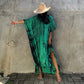 Plus Size Stripe Print V-Neck Beach Kaftan Cover-Up