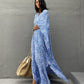 Leopard Print Long Kaftan Swimsuit Cover-Up for Women