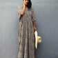Leopard Print Long Kaftan Swimsuit Cover-Up for Women