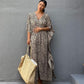 Leopard Print Long Kaftan Swimsuit Cover-Up for Women