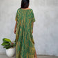 Plus Size Stripe Print V-Neck Beach Kaftan Cover-Up