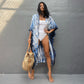 Plus Size Tie-Dye Beach Cardigan: Women's Swimsuit Cover Up