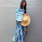 Dark Blue Tie Dye Kimono Cover-Up for Women