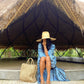 Dark Blue Tie Dye Kimono Cover-Up for Women