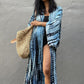 Dark Blue Tie Dye Kimono Cover-Up for Women
